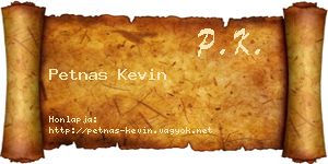 Petnas Kevin névjegykártya